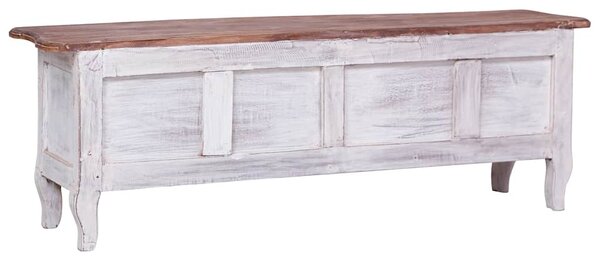 Fehér tömör mahagóni fa TV-szekrény 120 x 30 x 40 cm