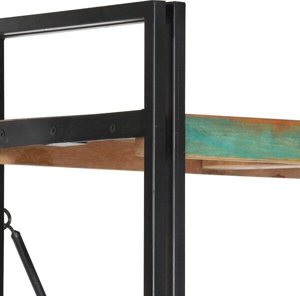 5 szintes tömör újrahasznosított fa könyvespolc 90x30x180 cm