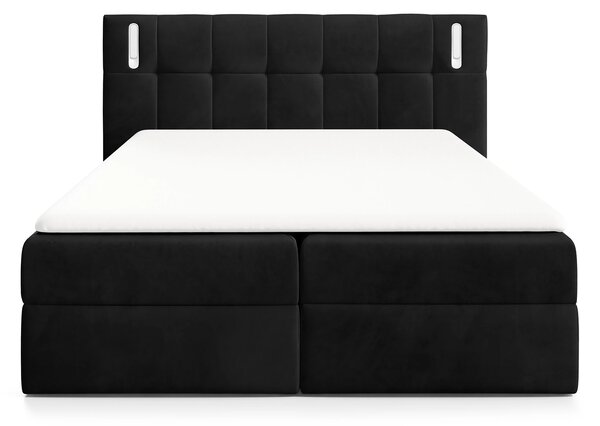 Wilsondo DANCER kárpitozott boxspring ágy fedőmatraccal - fekete Méret: 180x200