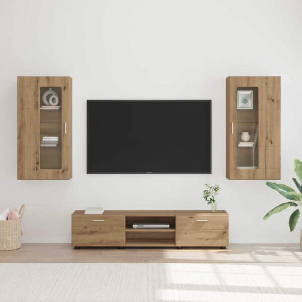 TV szekrény garnitúra FLORIN 3 db Artisan tölgy Szerelt Fa