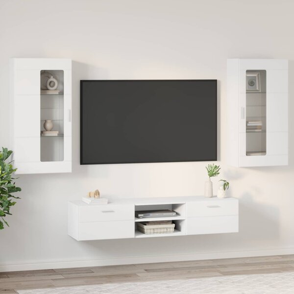 TV szekrény garnitúra FLORIN 3 db 150 x 39 x 30 cm Fehér