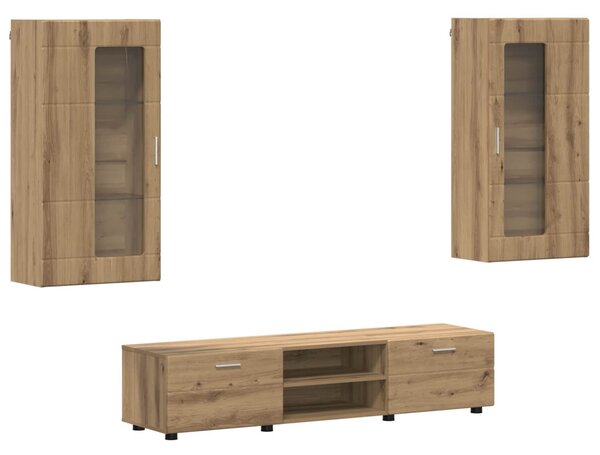 TV szekrény garnitúra FLORIN 3 db Artisan tölgy Szerelt Fa