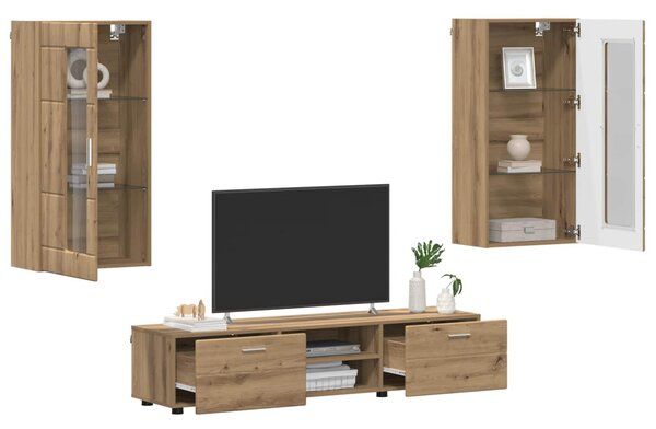 TV szekrény garnitúra FLORIN 3 db Artisan tölgy Szerelt Fa