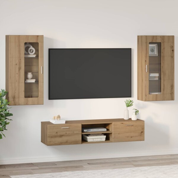 TV szekrény garnitúra FLORIN 3 db Artisan tölgy Szerelt Fa