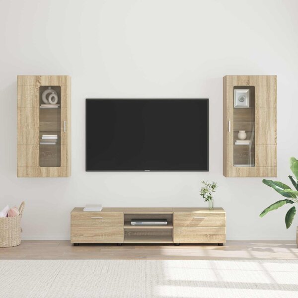 TV szekrény garnitúra FLORIN 3 db Sonoma tölgy Szerelt Fa
