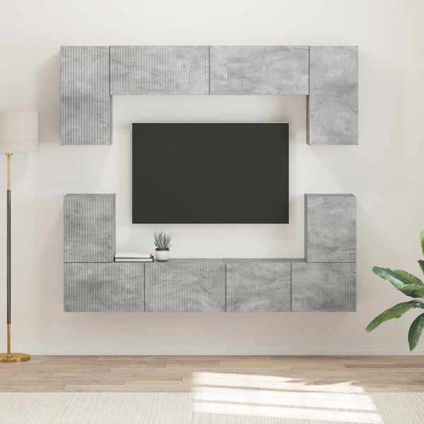 TV szekrény garnitúra 5 db Beton Szürke Szerelt Fa