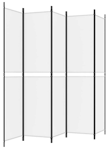 Fehér 5 paneles paraván 250x220 cm szövet