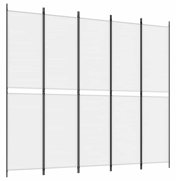 Fehér 5 paneles paraván 250x220 cm szövet