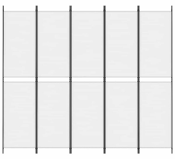 Fehér 5 paneles paraván 250x220 cm szövet