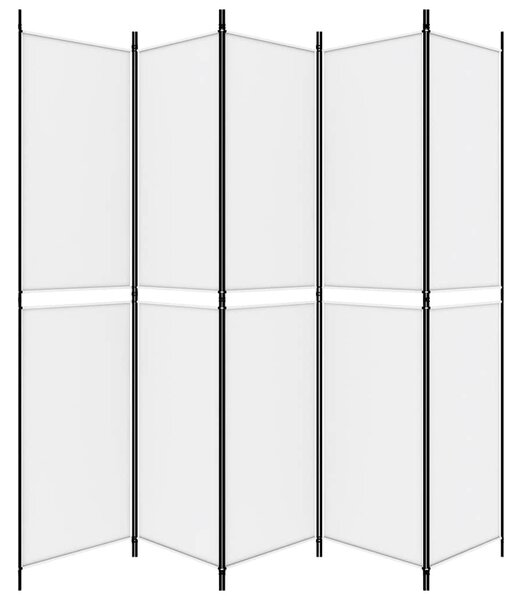 Fehér 5 paneles paraván 250x220 cm szövet