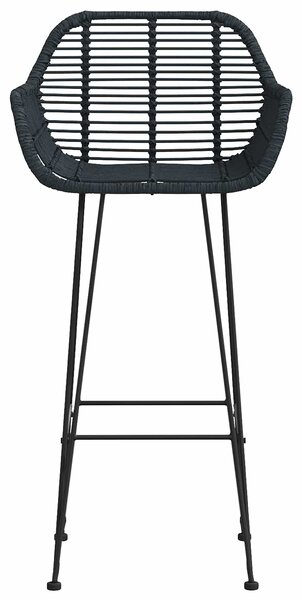 Bárszék 2 db Fekete 55 x 52 x 105 cm Rattan és Vas