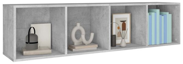 Betonszürke szerelt fa könyv-/TV-szekrény 36 x 30 x 143 cm