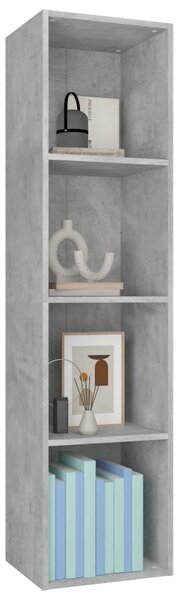 Betonszürke szerelt fa könyv-/TV-szekrény 36 x 30 x 143 cm
