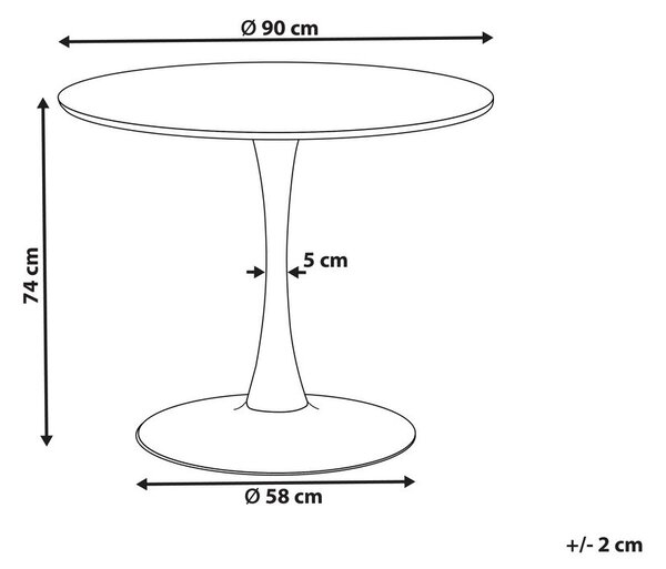 Étkezőasztal BOCA Fehér márvány 90 cm 90 cm