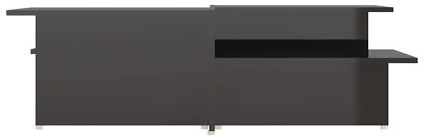2 db magasfényű fekete szerelt fa dohányzóasztal 111,5x50x33 cm