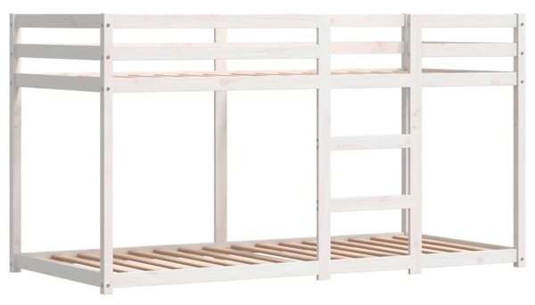 VidaXL kék Tömör fenyőfa emeletes ágy függönyökkel 80 x 200 cm