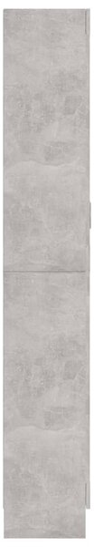 Betonszürke szerelt fa vitrinszekrény 82,5 x 30,5 x 185 cm