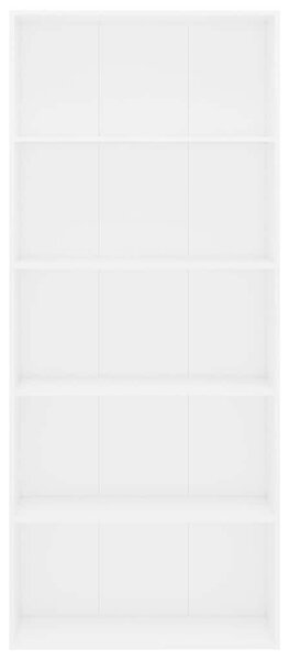 5 szintes fehér szerelt fa könyvszekrény 80 x 30 x 189 cm