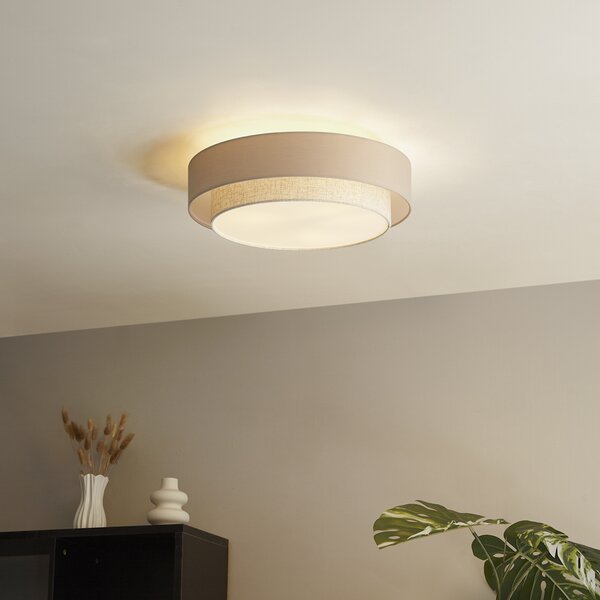 Modern mennyezeti lámpa bézs 50cm 3-lámpás - Drum Duo