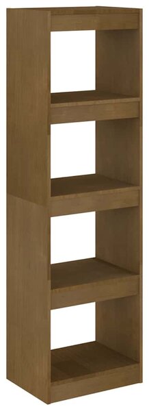 Mézbarna fenyőfa könyvszekrény térelválasztó 40 x 30 x 135,5 cm