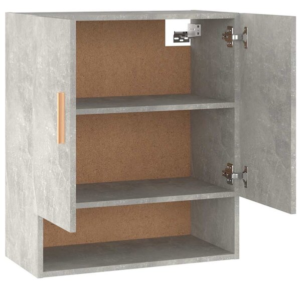 Betonszürke szerelt fa faliszekrény 60 x 31 x 70 cm