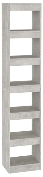 Betonszürke térelválasztó könyvszekrény 40 x 30 x 198 cm