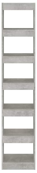 Betonszürke térelválasztó könyvszekrény 40 x 30 x 198 cm