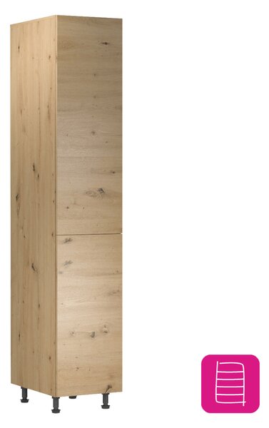KONDELA Élelmiszer szekrény polcokkal, artisan tölgy, univerzális, LANGEN D40SP
