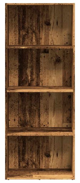 Antik fa színű szerelt fa könyvespolc 60 x 30 x 152 cm