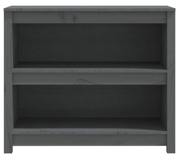 Szürke tömör fenyőfa könyvszekrény 80 x 35 x 68 cm
