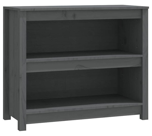 Szürke tömör fenyőfa könyvszekrény 80 x 35 x 68 cm
