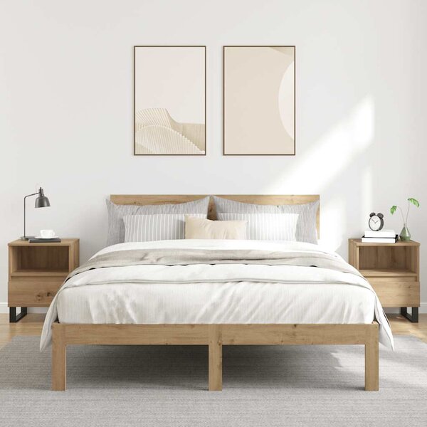 2 db kézműves tölgy színű éjjeliszekrény 40 x 35 x 50 cm