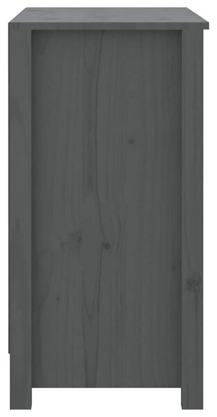 Szürke tömör fenyőfa könyvszekrény 80 x 35 x 68 cm