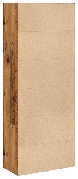 Antik fa színű szerelt fa könyvespolc 60 x 30 x 152 cm