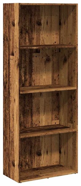 Antik fa színű szerelt fa könyvespolc 60 x 30 x 152 cm