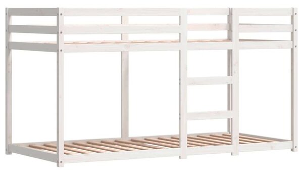 VidaXL rózsaszín tömör fenyőfa emeletes ágy függönyökkel 80 x 200 cm
