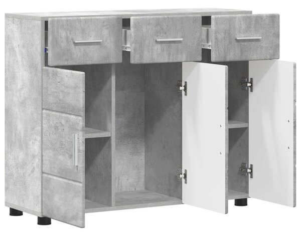 Széf FLORIN 88,5 x 30,5 x 73 cm Beton Szürke Szerelt Fa