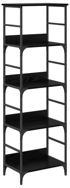 Könyvespolc 4 szintes 50 x 33 x 153 cm Szerelt Fa Fekete tölgy