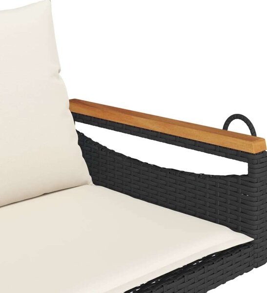 VidaXL Függőágy - Polyrattan - Fekete - 109x62x40cm