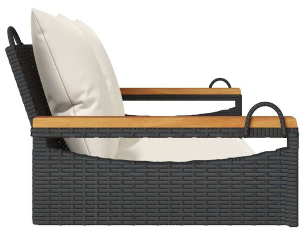 VidaXL Függőágy - Polyrattan - Fekete - 109x62x40cm
