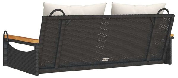 VidaXL Függőágy - Polyrattan - Fekete - 109x62x40cm
