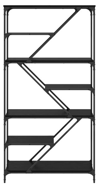 Könyvespolc 9 szintes 91 x 36 x 176 cm Szerelt Fa Fekete tölgy