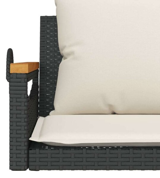VidaXL Függőágy - Polyrattan - Fekete - 109x62x40cm