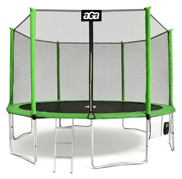 Aga SPORT PRO Trambulin 430 cm Világoszöld + védőháló + létra + cipőtartó zseb