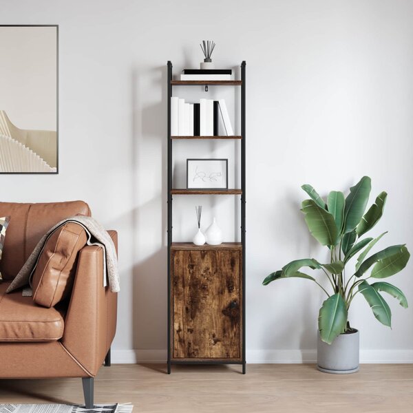 Könyvespolc 6 szintes 40 x 24 x 161 cm Szerelt Fa Füstölt tölgy