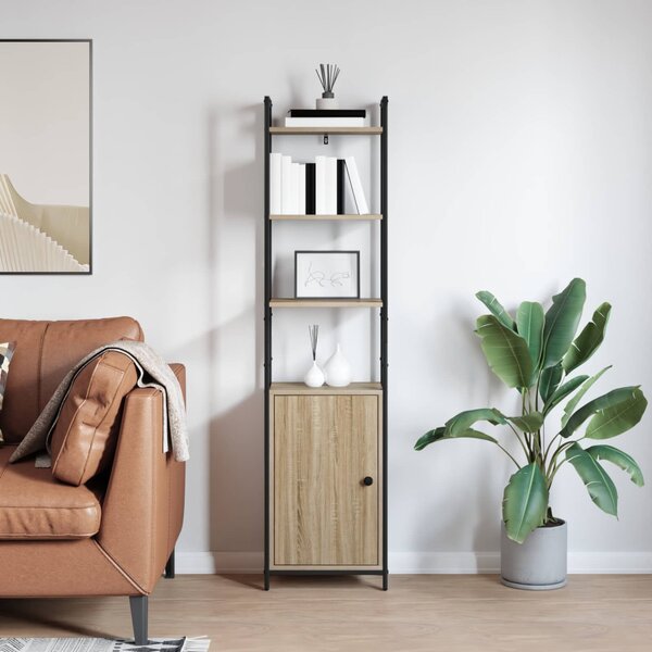 Könyvespolc 6 szintes 40 x 24 x 161 cm Szerelt Fa Sonoma tölgy