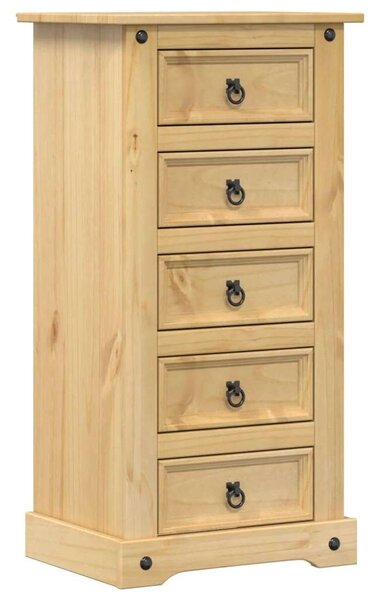 VidaXL Corona Éjjeliszekrény - 5 Fiókos - Tömör Fenyőfa - 53x39x103 cm