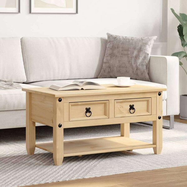 VidaXL Corona Dohányzóasztal - Tömör Fenyőfa - 85x50x45 cm