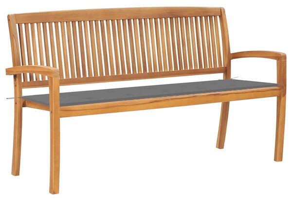Tömör tíkfa rakásolható kerti pad párnával 159 cm