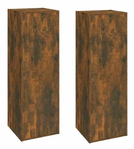 2 db füstös tölgy színű szerelt fa TV-szekrény 30,5x30x90 cm